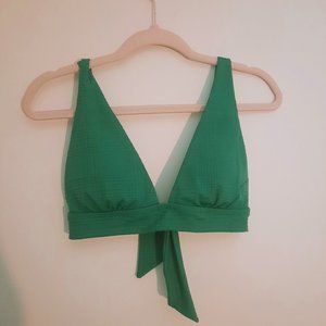 Aerie Green Jacquard Triangle Bikini Top
